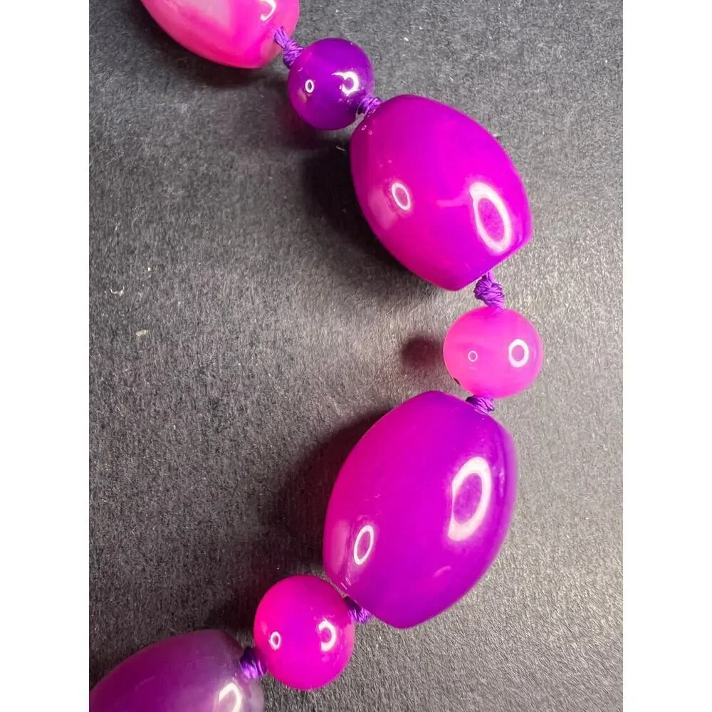 NEW purple agate 18 inch necklace with sterling silver clasp